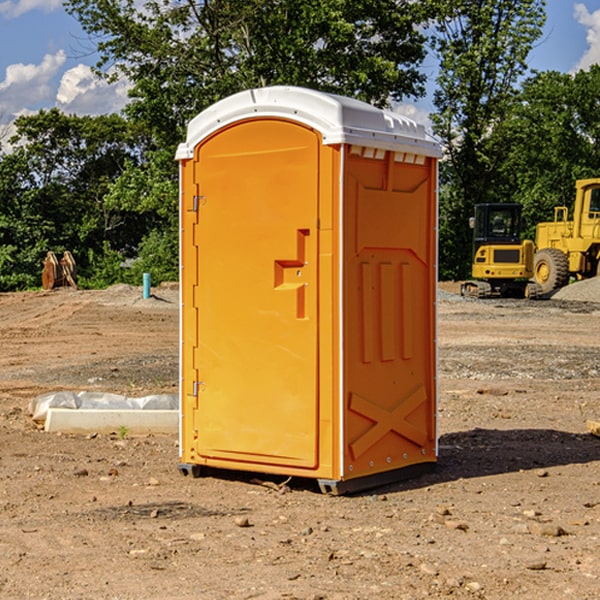 how often are the portable restrooms cleaned and serviced during a rental period in Champaign Illinois